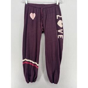SPIRITUAL GANGSTER Pants L LOVE Sweatpants Jogger French Terry Purple USA
